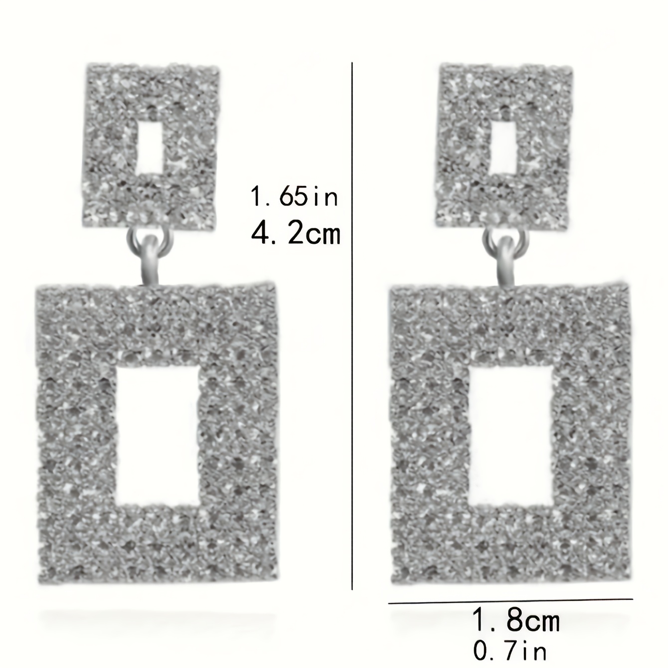 Elegant Rhinestone Square Stud Earrings